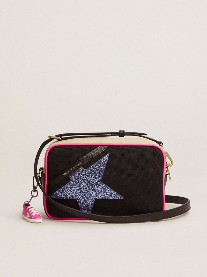 Off-white Star Bag in hammered leather, fuchsia Golden Goose star